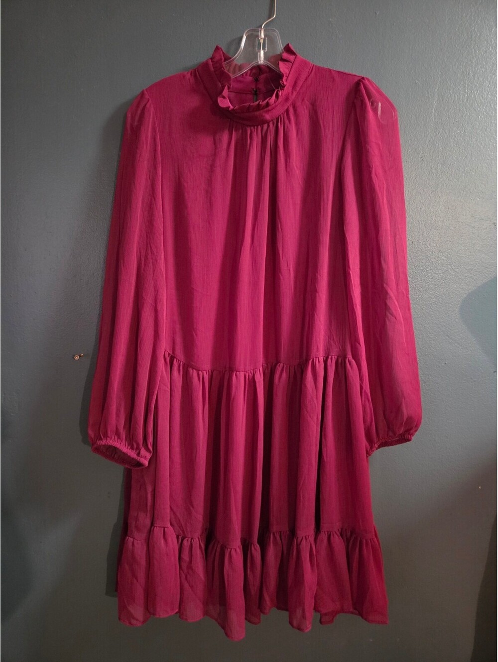 Melonie T Women's Size 10 Pink Long Sleeve Ruffle Dress NWOT Cottagecore